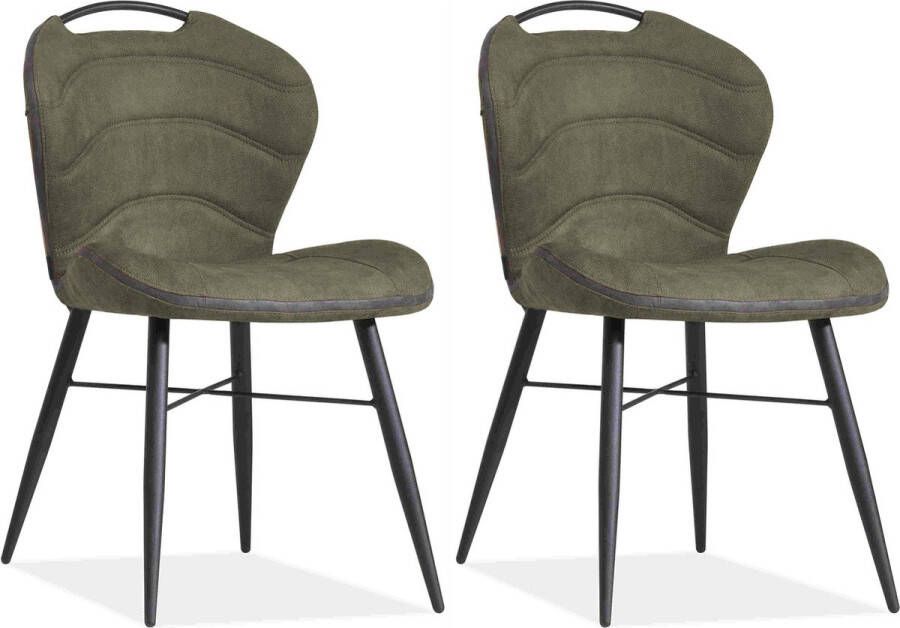 MX Sofa Eetkamerstoel Talent luxor Moss (set van 2 stoelen)