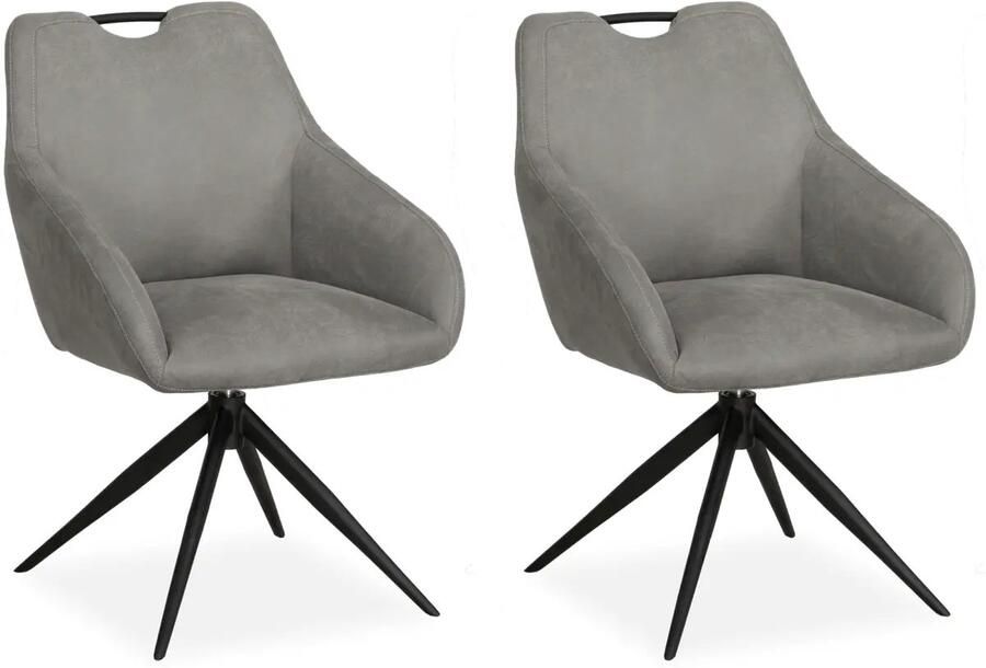 MX Sofa Eetkamer stoel Luka Grey (set van 2 stuks)