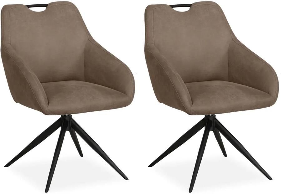MX Sofa Eetkamer stoel Luka Truffle (set van 2 stuks)