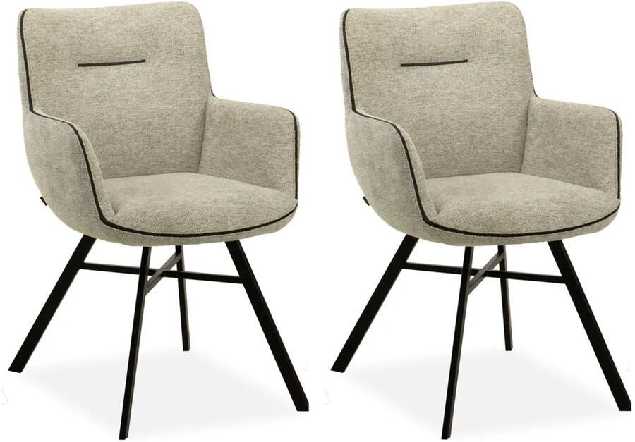 MX Sofa Eetkamerstoel Maisie Beige (set van 2 stoelen)