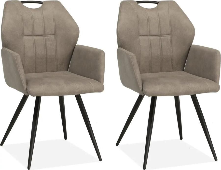 MX Sofa Eetkamerstoel Puck Clay (set van 2 stoelen)