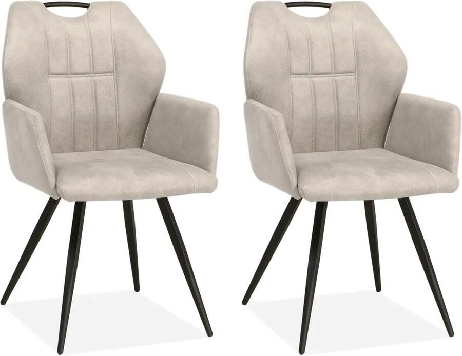 MX Sofa Eetkamerstoel Puck Sand (set van 2 stoelen)