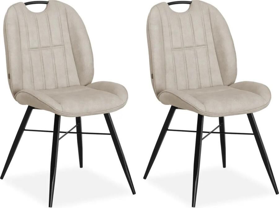 MX Sofa Eetkamerstoel Shelton Sand (set van 2 stoelen)