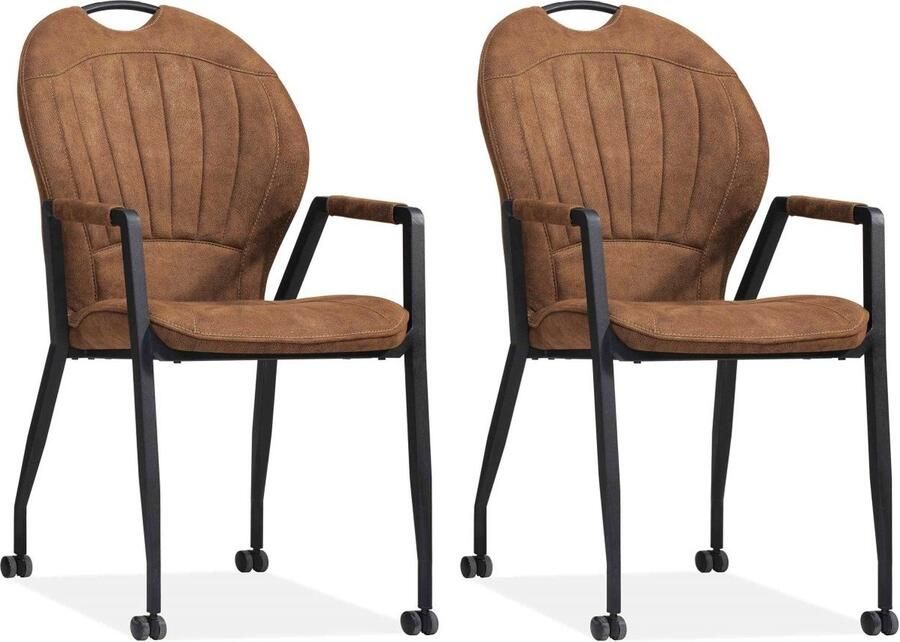 MX Sofa Stoel Frizz Cognac (set van 2 stuks)