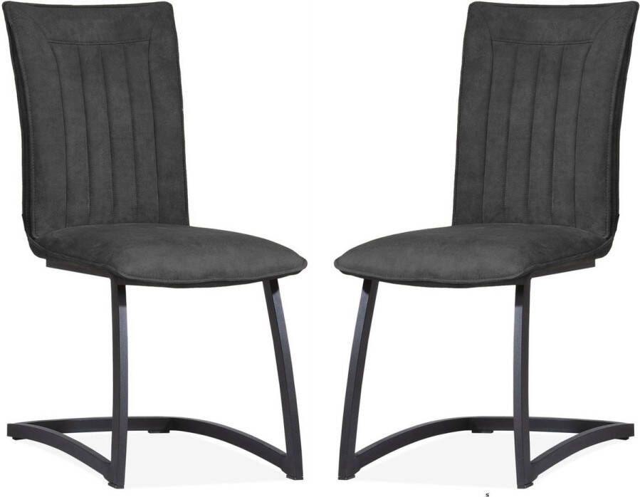 MX Sofa Stoel Amara antraciet (set van 2 stoelen)