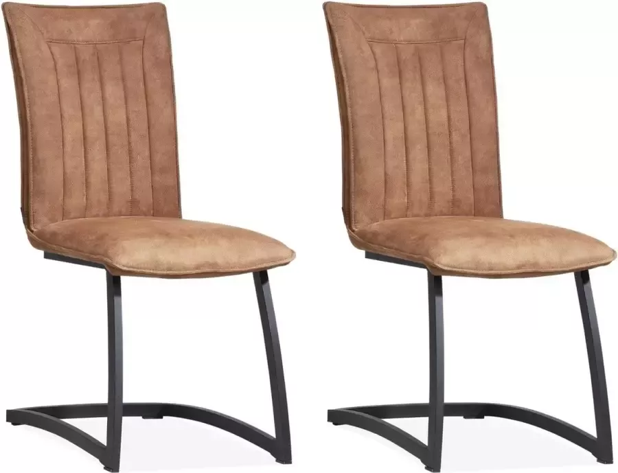 MX Sofa Stoel Amara cognac (set van 2 stoelen) - Foto 1