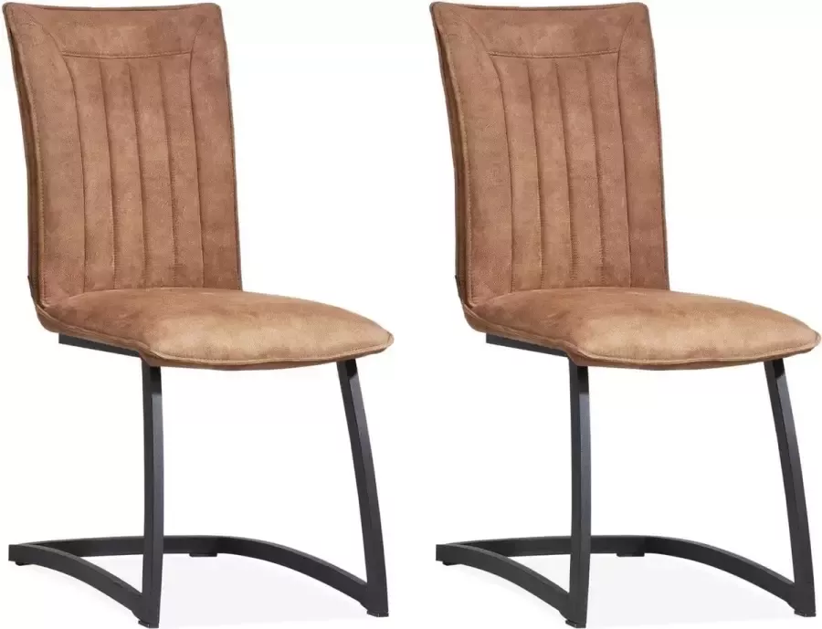 MX Sofa Stoel Amara met free-swing onderstel leverbaar in 3 kleuren cognac