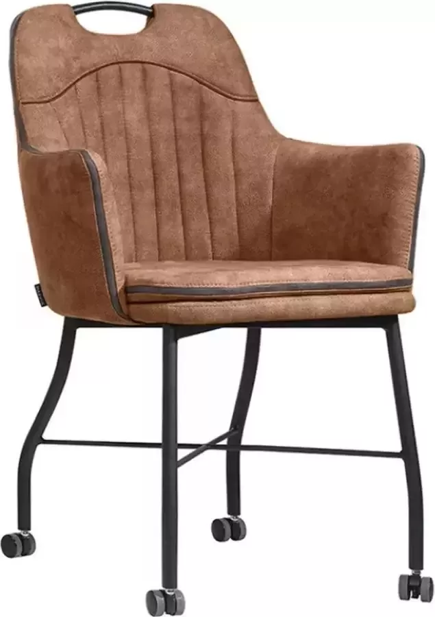 MX Sofa Stoel Floria met wielen Cognac