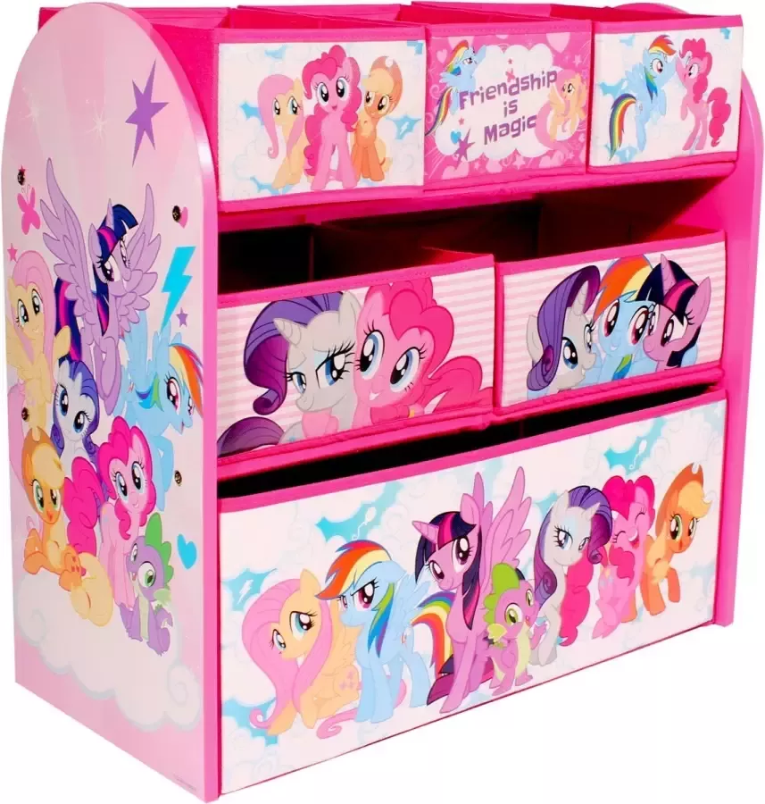 W&O Products B.V. My Little Pony Opbergkast Speelgoed Opbergbank Kinderkast met Opbergbakken Opbergsysteem voor Kinderen 62 5 x 29 5 x 60 cm - Foto 2