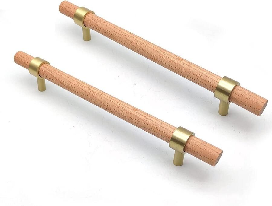 My Ninki Houten Handgrepen Set van 6 voor Keukenkasten en Meubel Schuifladen met 160mm Boorafstand