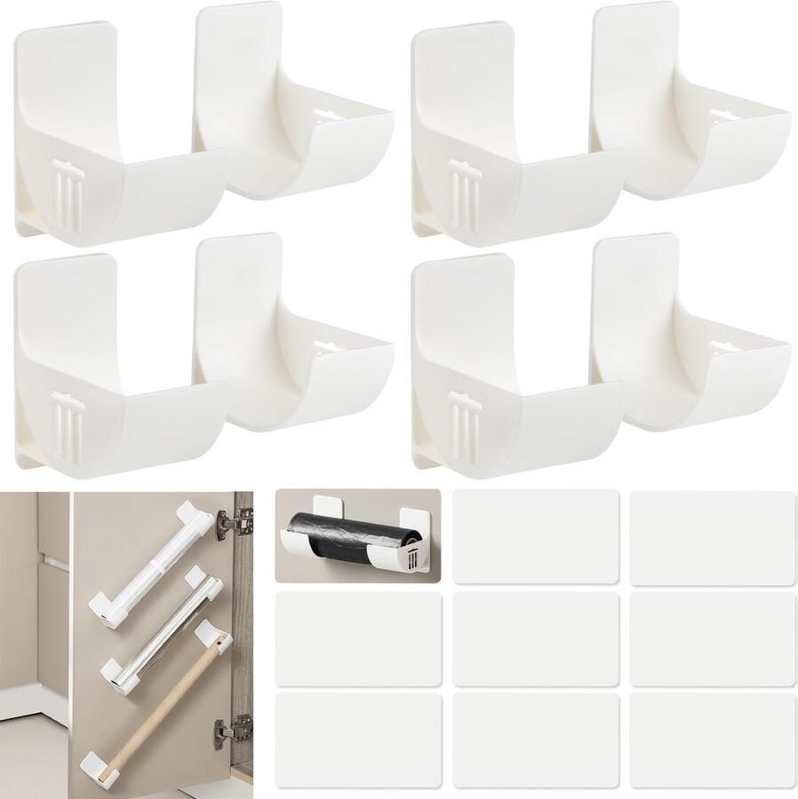 My Ninki Innovatieve Zelfklevende Wandorganizers voor Keuken en Badkamer – Set van 4 Paar