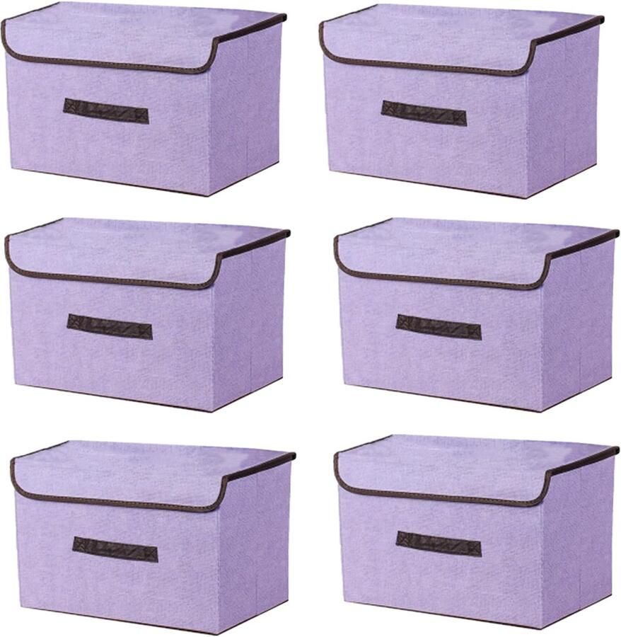 My Ninki Praktische Opvouwbare Opbergboxen Set met Flip-Topdeksel en Handgrepen voor Ruimtes