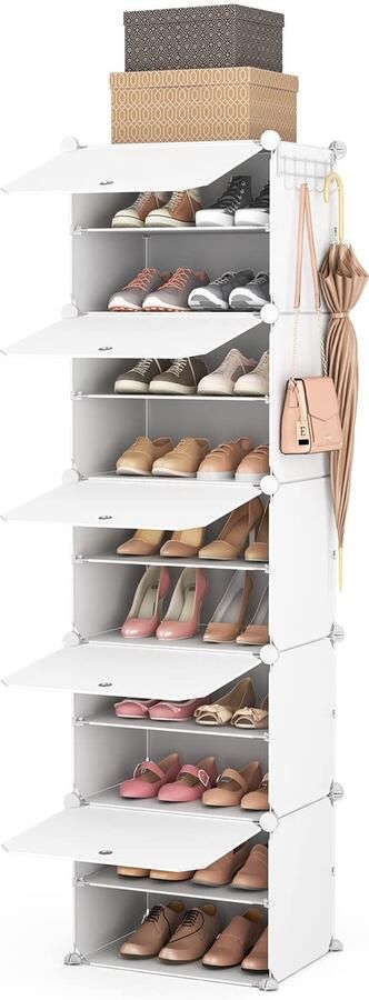My Ninki Slim en Draagbaar Schoenenrek voor Efficiënte Opslag in Kleine Ruimtes 10 Niveaus 20 Paar Capaciteit