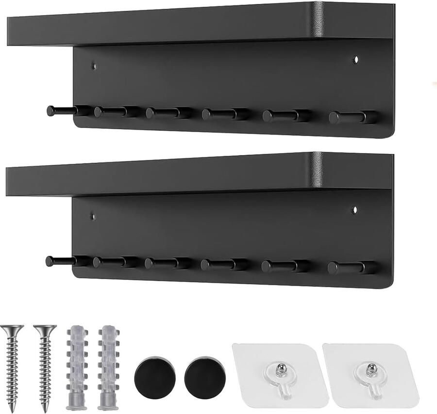 My Ninki Stijlvol en Functioneel Sleutelrek met Opbergruimte voor Wandmontage in Huis en Kantoor