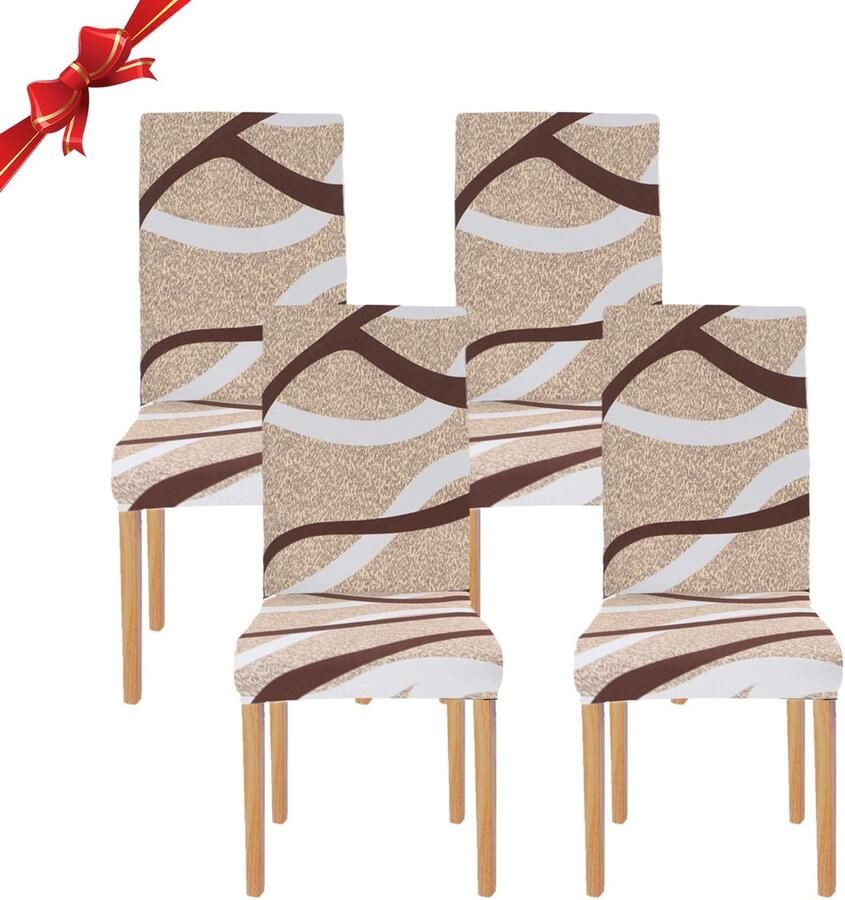 My Ninki Trendy Universele Elastische Stoelhoezen Set van 4 voor Eetkamer en Banket