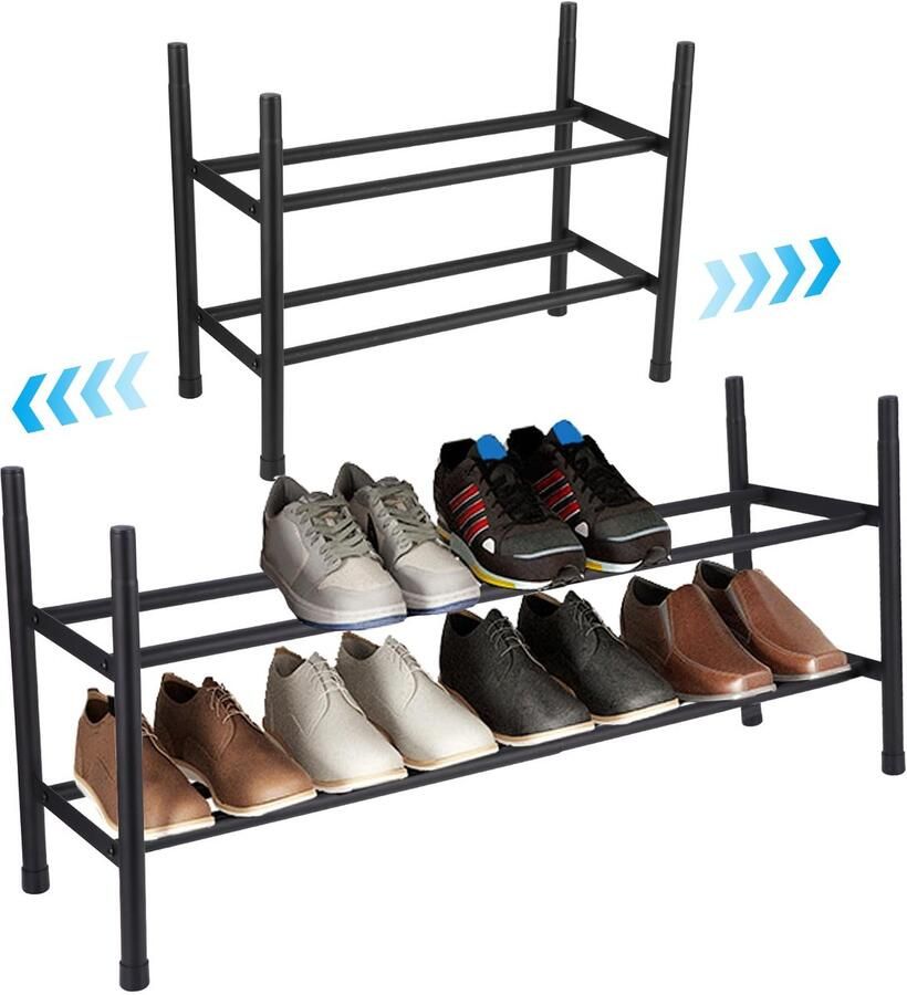 My Ninki Uitschuifbaar en Stapelbaar Schoenenrek voor Smalle Ruimtes Ideaal voor Entrees en Gangen