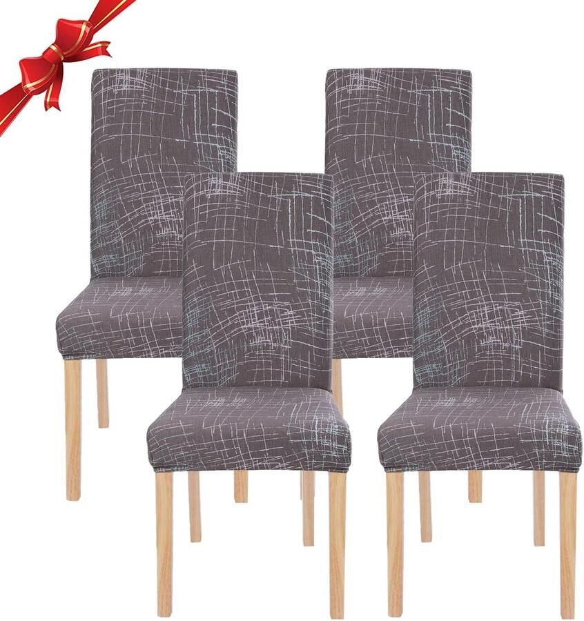 My Ninki Universeel Elastische Stoelhoezen Set van 4 voor Eetkamerstoelen in Moderne Scandinavische Stijl