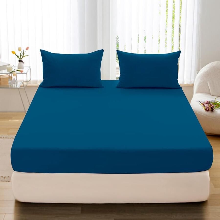 My Ninki Zacht en Ademend Hoeslaken van 100% Katoen voor Matrassen tot 25 cm Hoogte