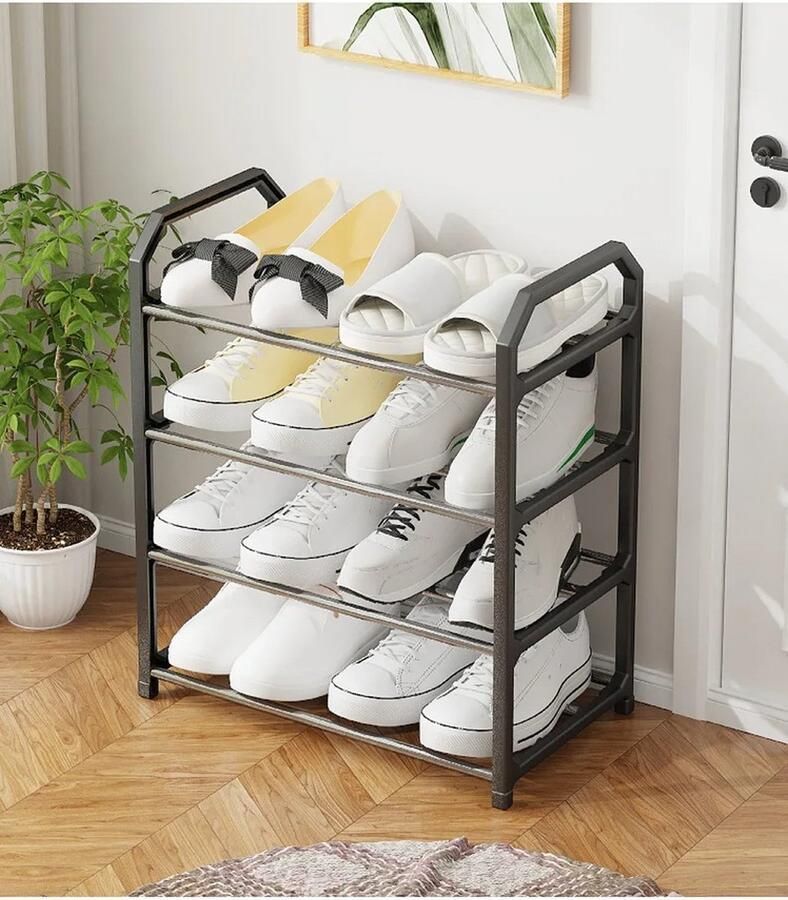 My North Star praktisch schoenenrek tot 8 paar schoenen Polypropylene Zwart