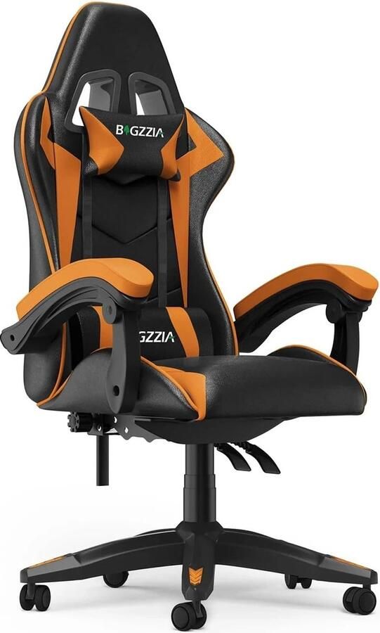 My Store Bigzzia- Gaming Bureaustoel Ergonomische bureaustoel Bureaustoelen voor Volwassenen Chair Gaming stoel Zwart & Oranje