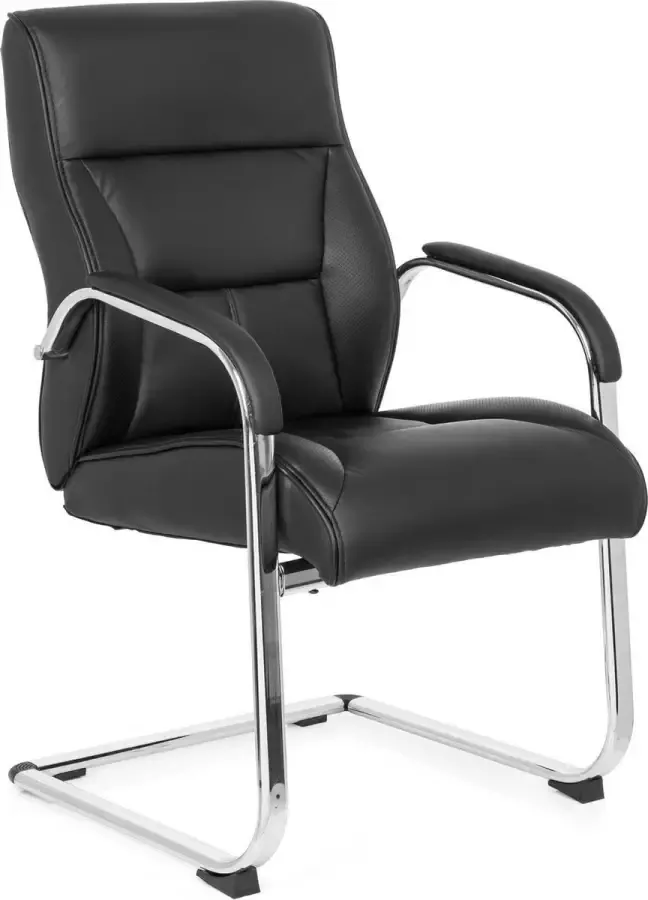 MyBuero hjh office Visiter 100 Bureaustoel Vergaderstoel Conferentiestoel Kunstleder Zwart