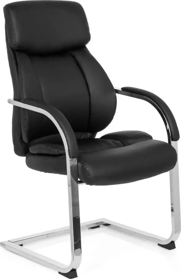 MyBuero hjh office Visiter 130 Bureaustoel Vergaderstoel Conferentiestoel Kunstleder Zwart