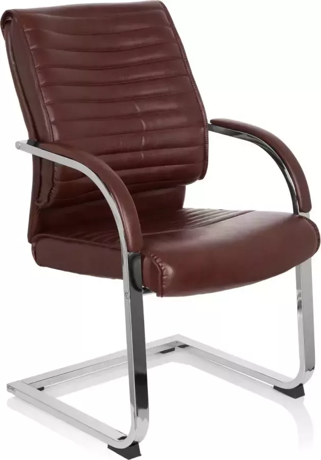 MyBuero hjh office Visiter 200 Bureaustoel Vergaderstoel Conferentiestoel kunstleder Bruin