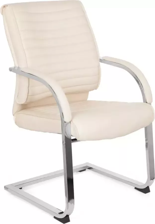 MyBuero hjh office Visiter 200 Bureaustoel Vergaderstoel Conferentiestoel kunstleder Creme