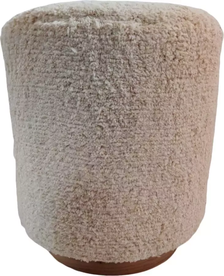 Mycha Ibiza -Kruk-teddy-poef-ecru-home-interieur-rond-hoog
