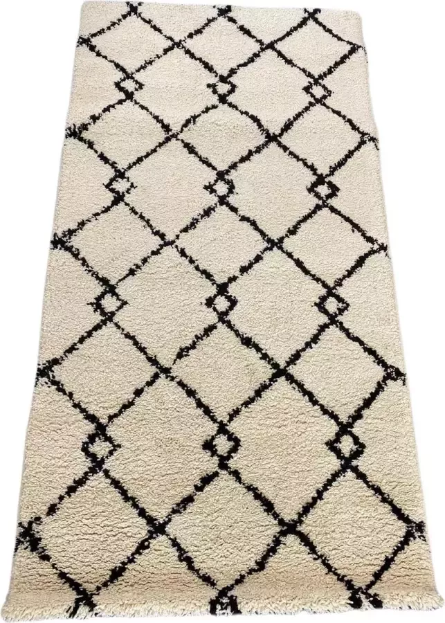 Mycha Ibiza Vloerkleed 80x150 cm beige zwart boho ML701