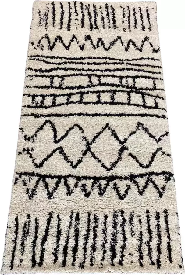 Mycha Ibiza Vloerkleed 80x150 cm beige zwart boho ML702