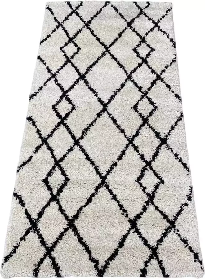 Mycha Ibiza Vloerkleed 80x150 cm beige zwart boho ML703