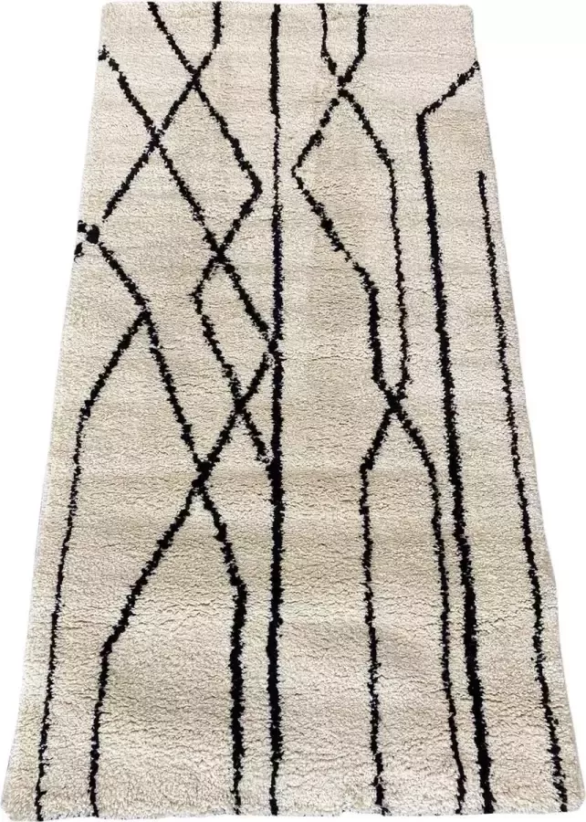 Mycha Ibiza Vloerkleed 80x150 cm beige zwart boho ML73