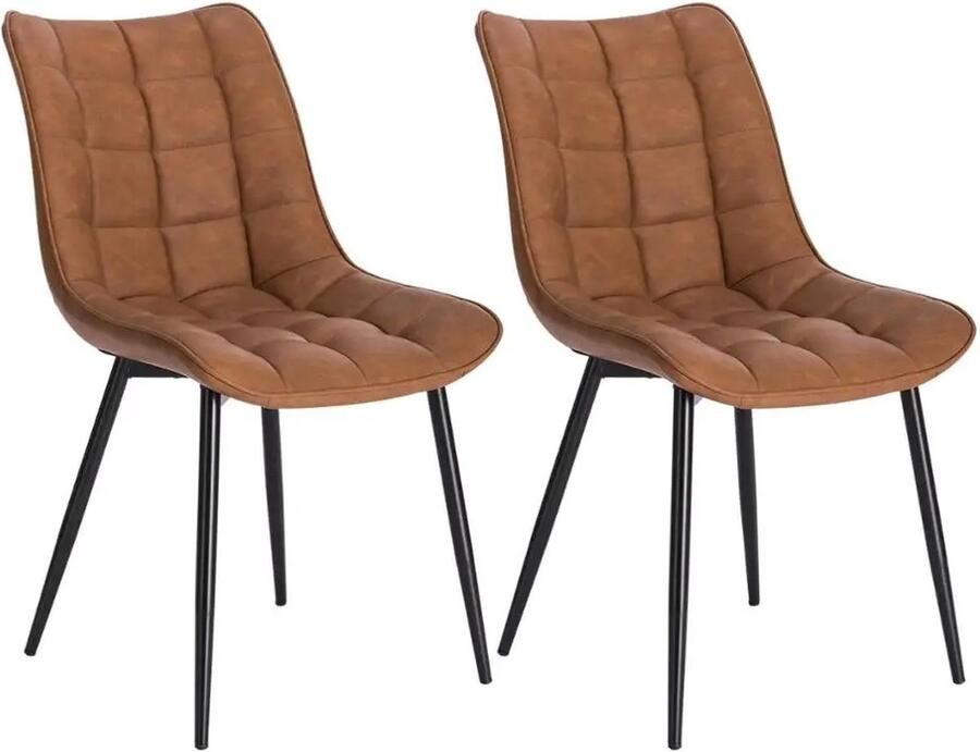 MyGroot Luxe Eetkamerstoelen Leather bruin Set van 2 Met armleuning Fluweel Velvet stoel Eetkamerstoel Kuipstoel Industriële Woonkamerstoelen Nieuw Collectie!