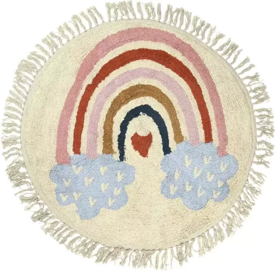 MyHome Vloerkleed Ø 90 cm Rainbow & Clouds