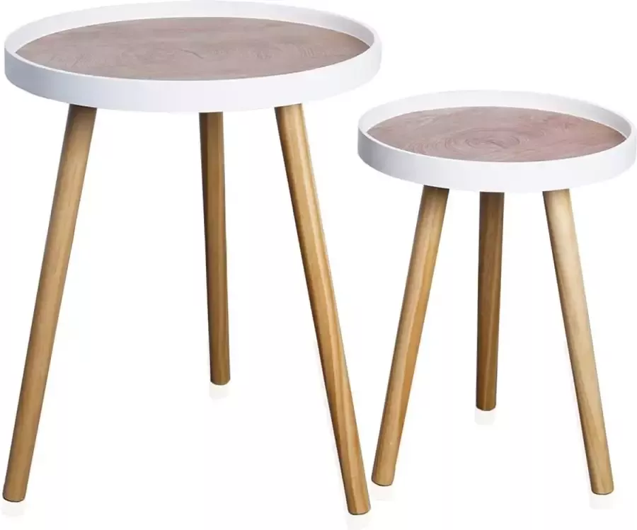 Mymai Salontafelset bijzettafelset set van 2 banktafels decoratief robuust voor woonkamer slaapkamer minimalisme elegant rond