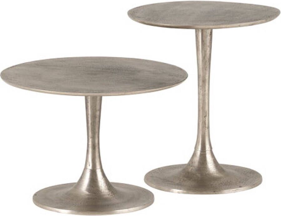 Nijwie Bijzettafel Treviso set van 2 Large Silver Antique Mysons