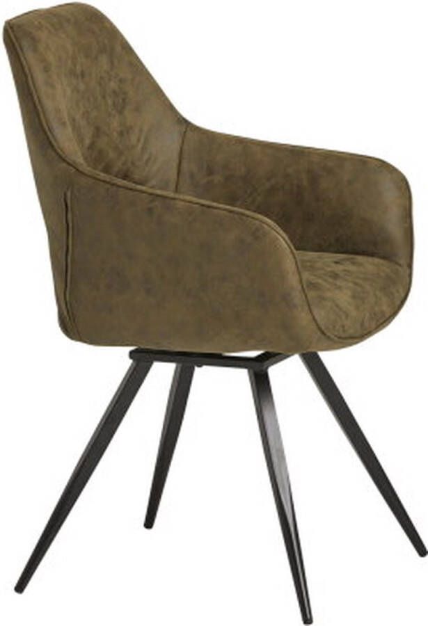 MySons Eetkamerstoel Dante draaibaar Micro Olive (set van 2) - Foto 2