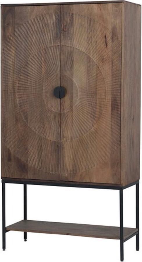 MySons 2-deurs kast met onderplank hoog Mango Brown Walnut Nippon Collection
