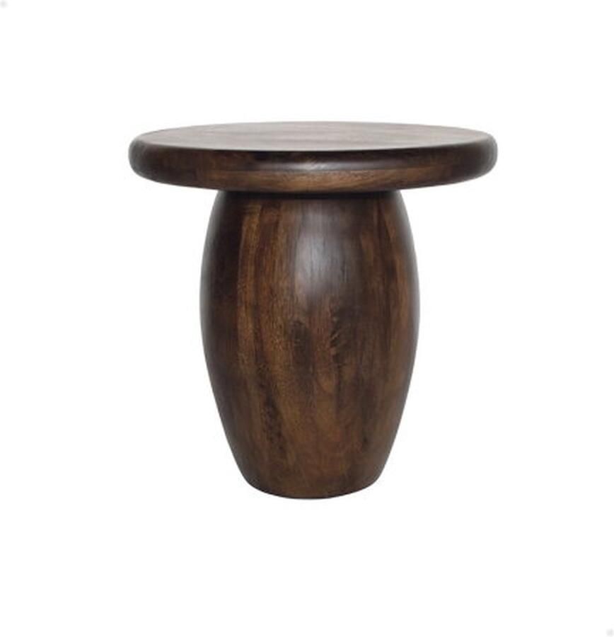 MySons Bijzettafel Balloon rond Mangohout Ø50 cm Walnoot