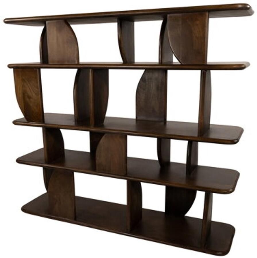 MySons Boekenkast Oregano mangohout walnoot 140x36x105 cm Mix & Match Collection