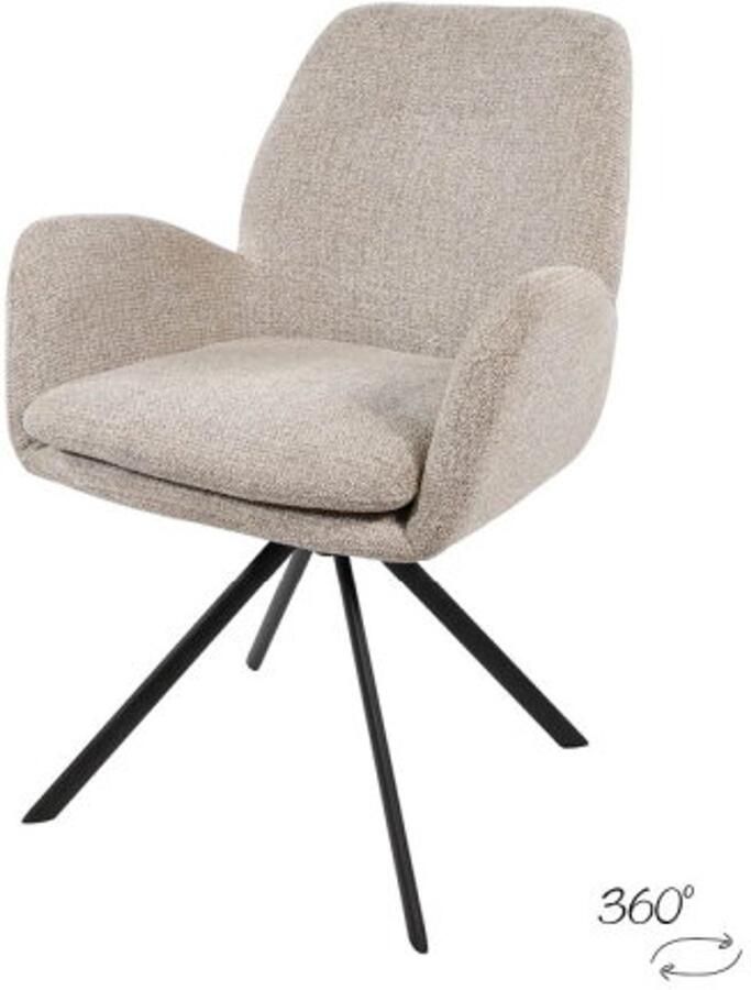 MySons Charles armstoel draaipoot 360 Milan Nature 01 eetkamerstoelen set van 2
