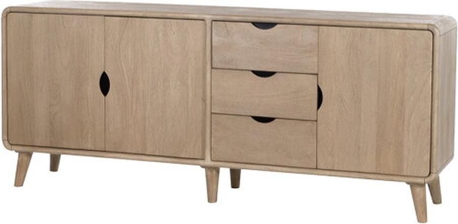 MySons Dressoir 180 met 3 deuren en 3 lades Acacia Weathered Wood Glostrup Furniture Collection