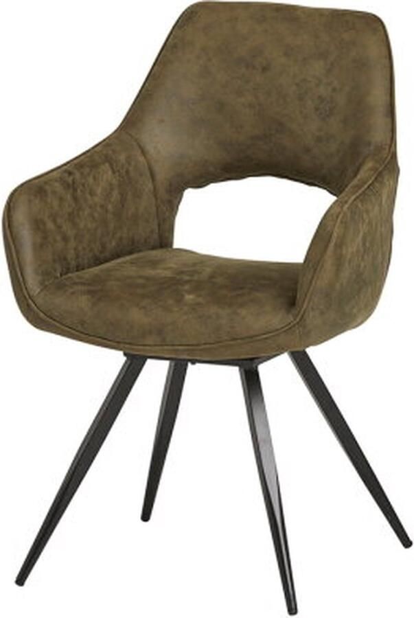 MySons Eetkamerstoel Dante draaibaar Micro Olive (set van 2)