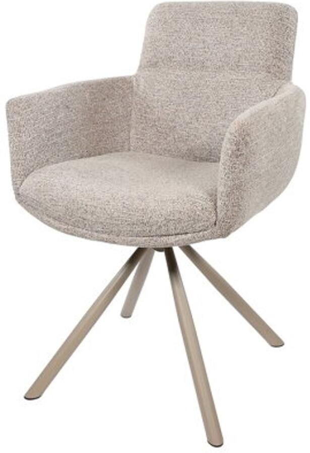 MySons Eetkamerstoel Harry taupe draaipoot 360 Present Sandy 121 eetkamerstoelen set van 2