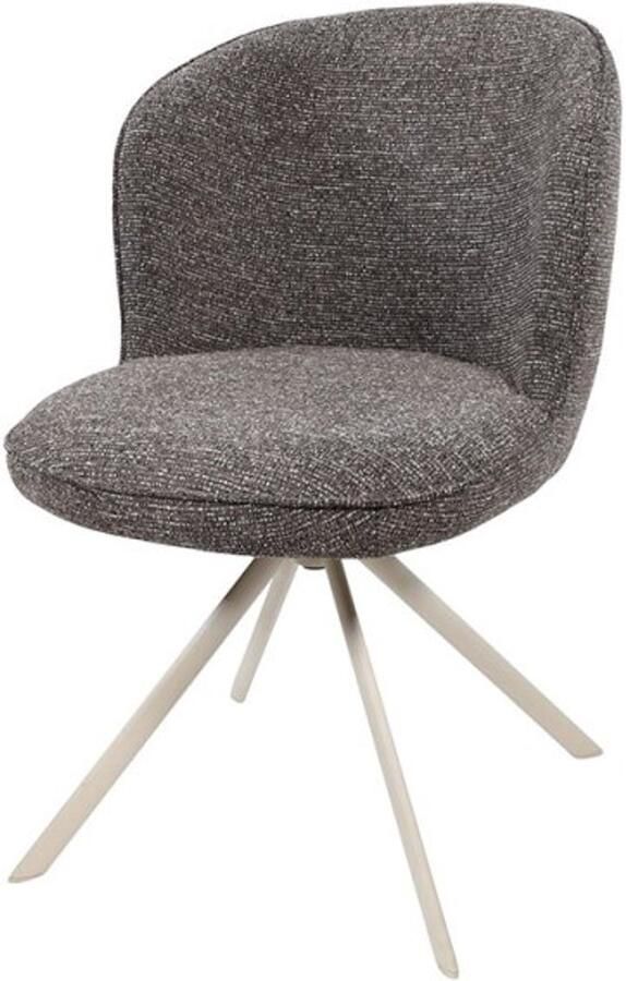 MySons Eetkamerstoel Kate off-white draaipoot 360 Present Dark brown 456 eetkamerstoelen set van 2
