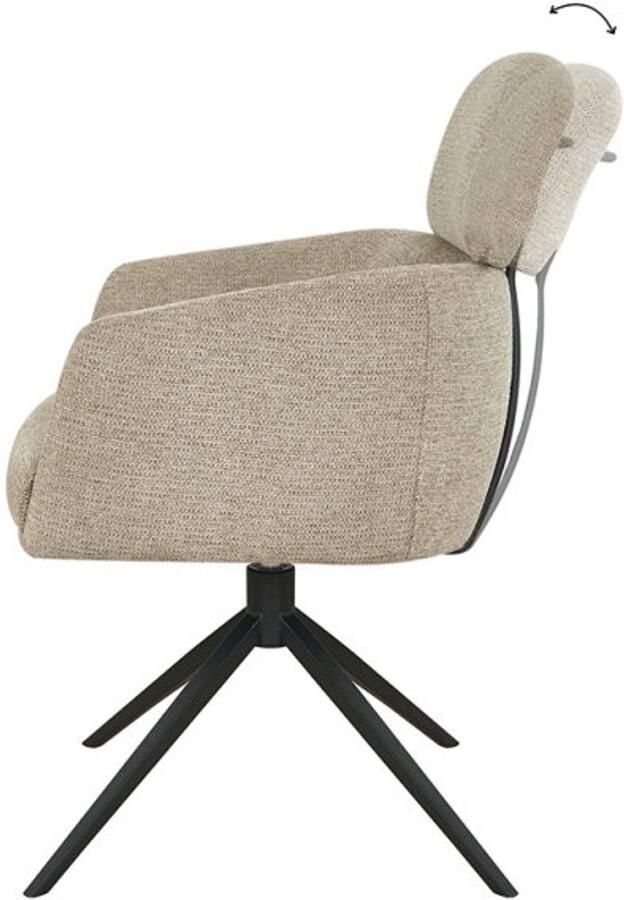MySons Eetkamerstoel Kelly draaibaar 360 Aragon Sand 20 eetkamerstoelen set van 2