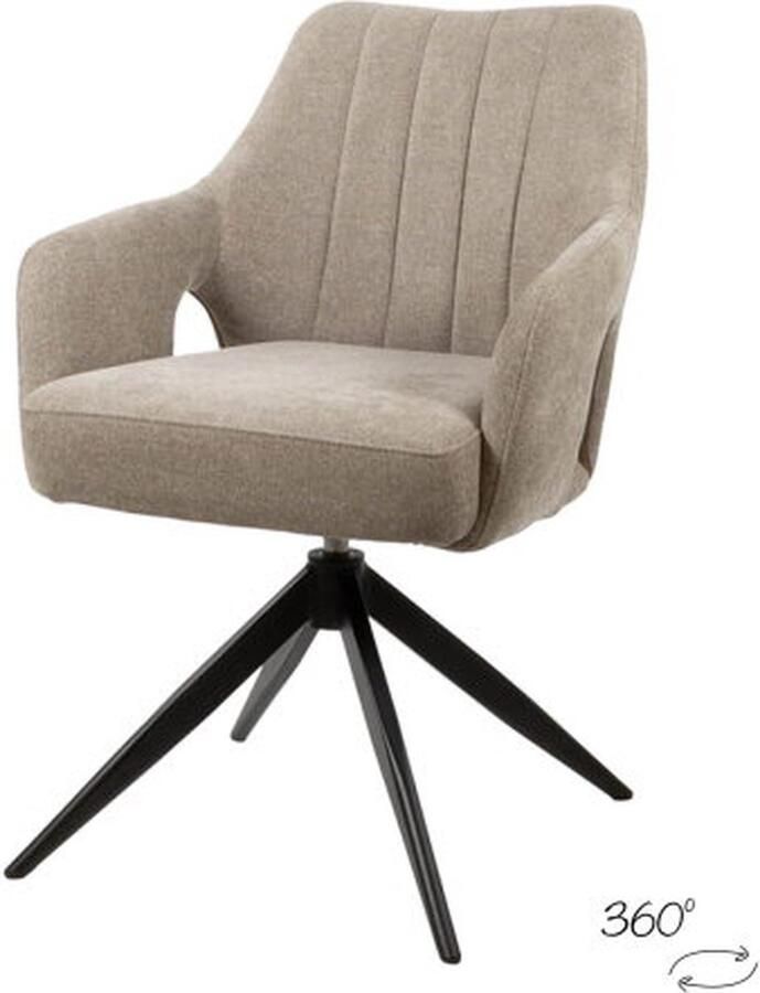 MySons Eetkamerstoel Marley draaibaar 360 Liver eetkamerstoelen set van 2