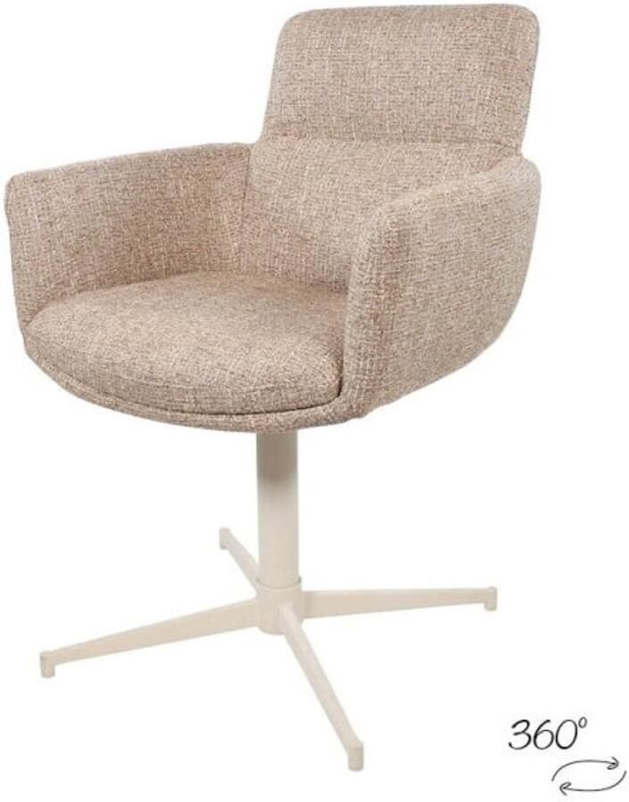 MySons Eetkamerstoel William off-white draaipoot 360 Field Hazel 170 eetkamerstoelen set van 2