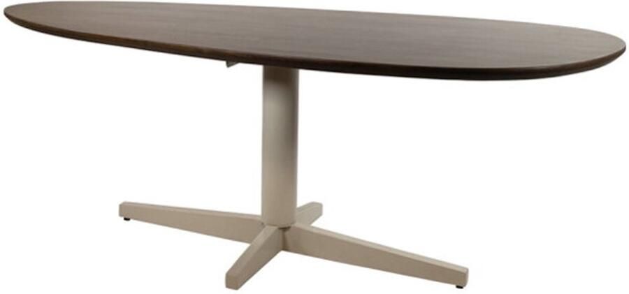 MySons Eettafel Taurus organisch Beige poot Mangohout 160x90 cm walnoot